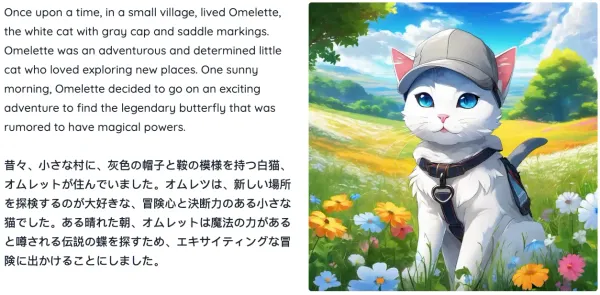 bilingual story with a cat