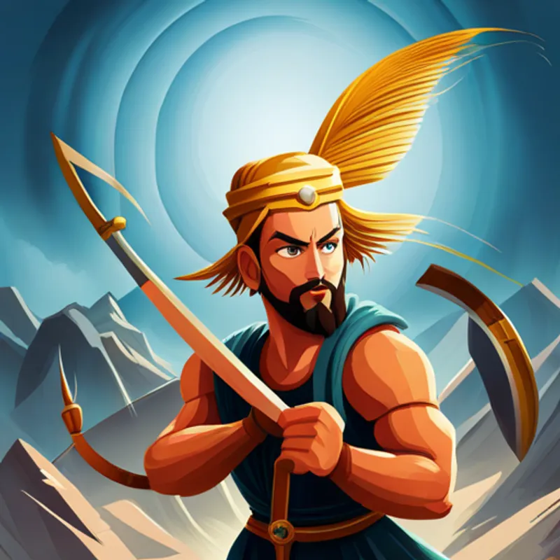 Parashurama avatar as a powerful warrior fighting cruel kings