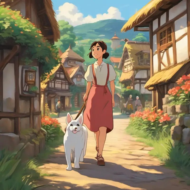 Lily is shown walking through the village, making eye contact with different villagers. The illustrations depict her smiling and looking into their eyes, showcasing her empathetic nature.