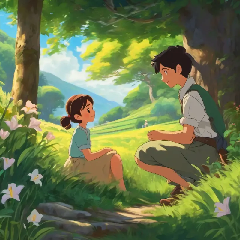 Lily and the boy engage in a heartfelt conversation, with Lily maintaining eye contact to show her genuine interest. The illustrations depict their growing friendship and the positive impact of Lily's empathy on the village.