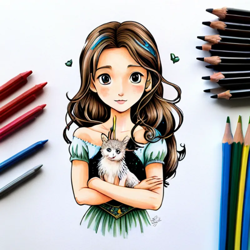 Drawings of princesses and animals coming to life