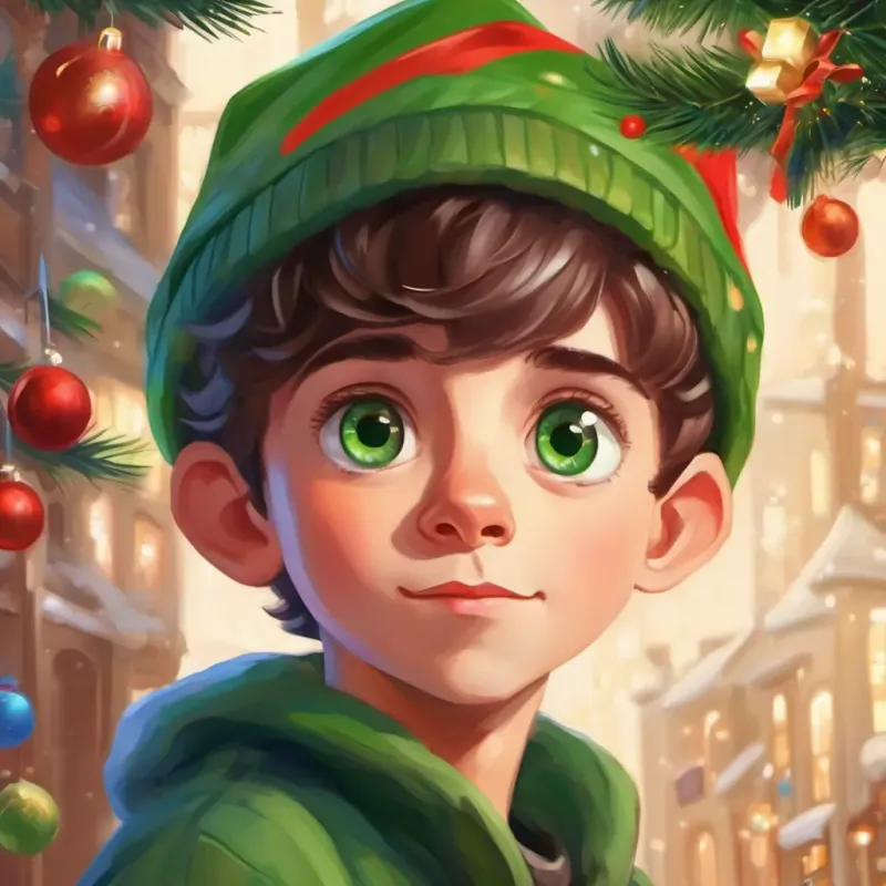 Young boy with big green eyes, fair skin, and a curious expression feeling accomplished, sharing knowledge with friends, recognizing the importance of helping others.