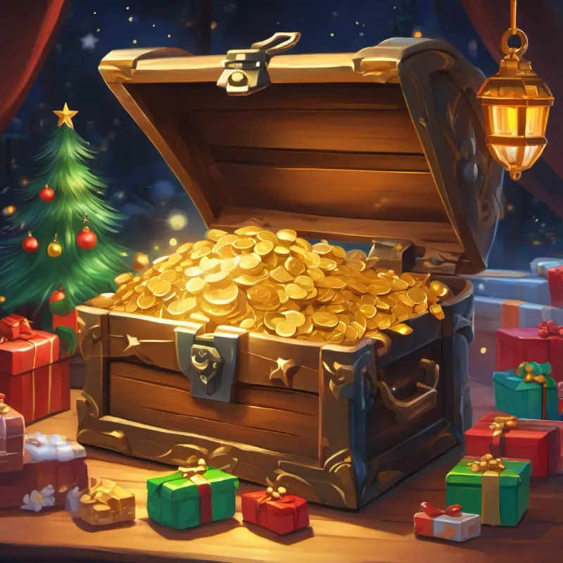 Opening the chest, revealing treasure.