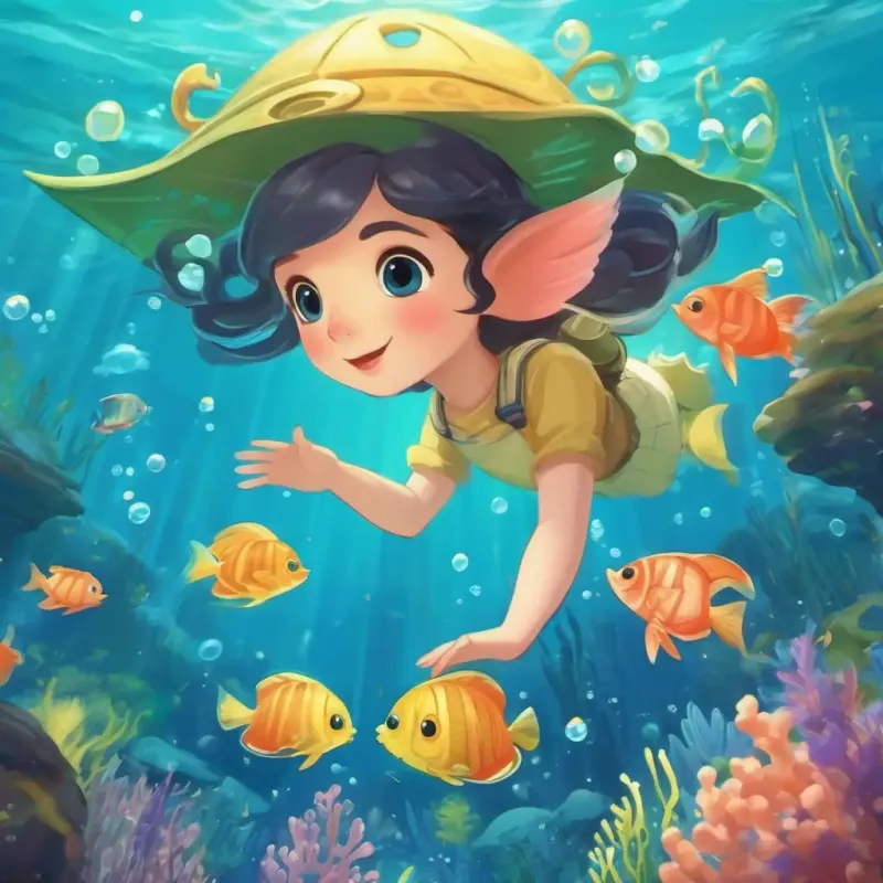 Introduction to the setting and characters, under the sea, with cute sea fairies