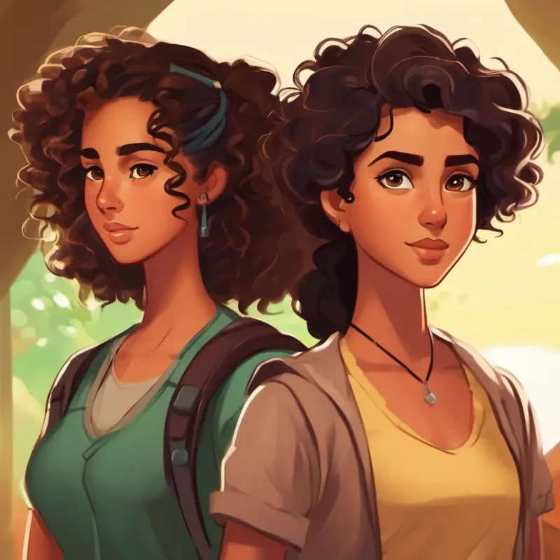 Sara: Tan skin, bright brown eyes, long curly hair and Ayesha: Olive skin, sparkling dark eyes, short wavy hair's progress with the coach's help and their success at a local tournament.