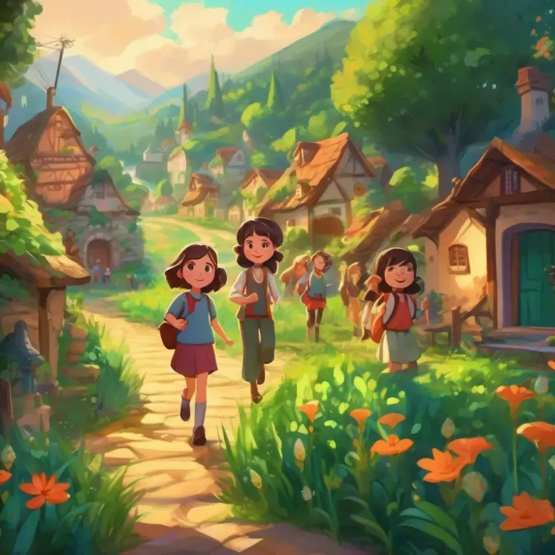 Lily: Fair skin, sparkling green eyes, adventurous spirit and her friends explore the cheerful village, learning and sharing discoveries with each other.