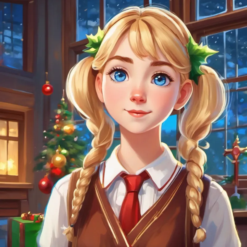 Energetic girl, bright blue eyes, blonde pigtails, a student, inquires if Middle-aged man, short brown hair, soft green eyes is the new teacher.
