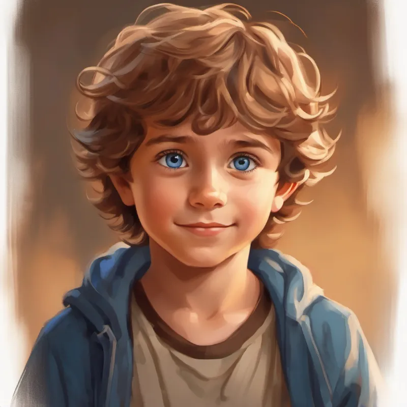 Young boy with sandy hair and big blue eyes, always curious improves with the pencil; connection with Warm smile, brown eyes, dark hair, loves to teach and encourage grows.