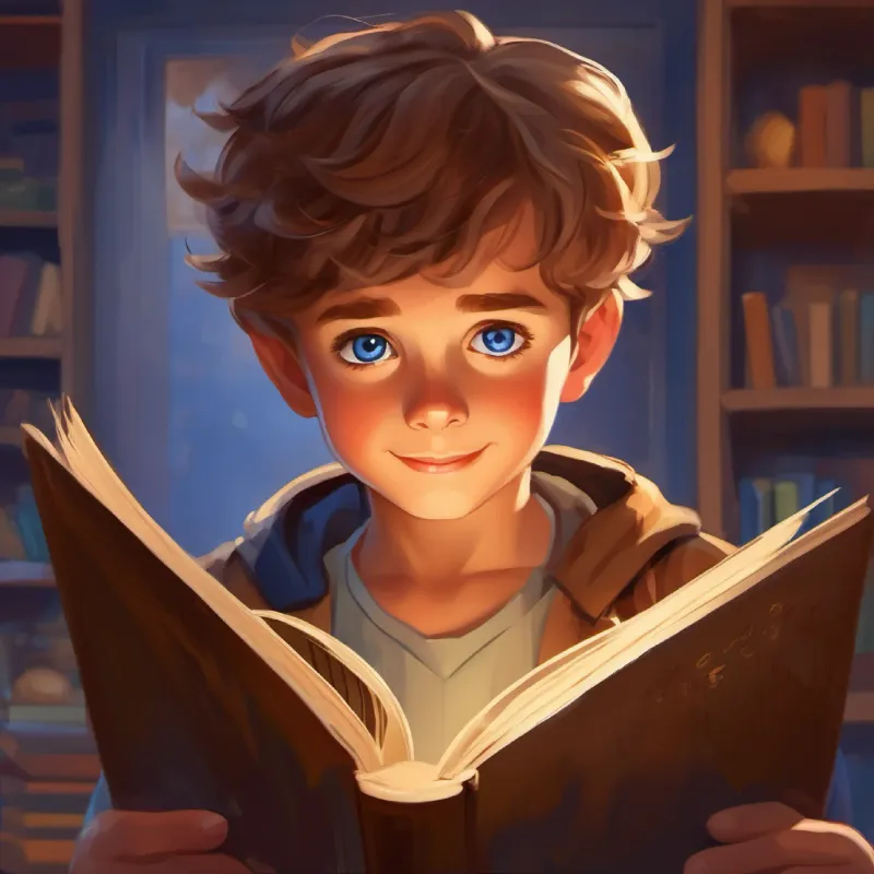 Young boy with sandy hair and big blue eyes, always curious reads to the class; Warm smile, brown eyes, dark hair, loves to teach and encourage is proud of him.