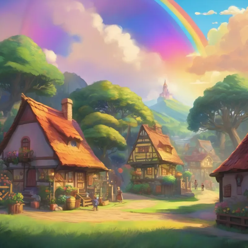 Introducing characters and setting in Rainbow's End village.