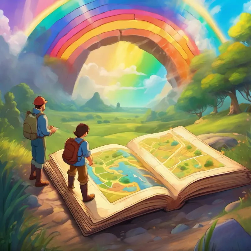 Finding a map leading to a rainbow treasure with challenges.