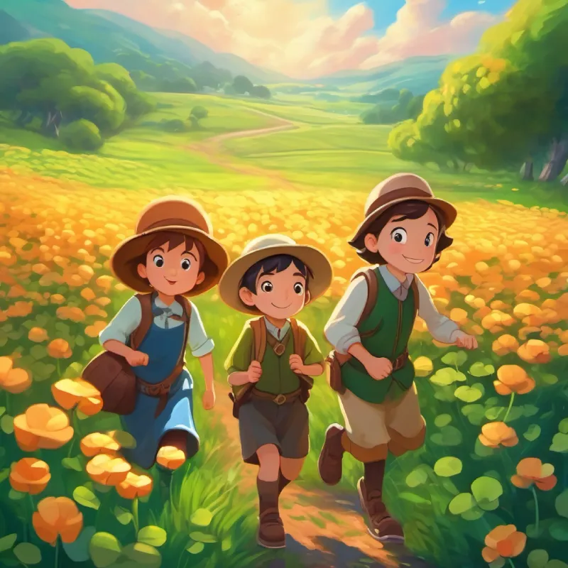Beginning their adventure in search of the magic clover field.
