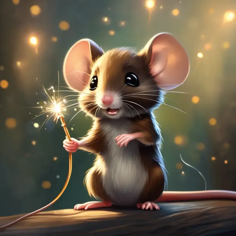 Squeak: tiny brown mouse with sparkling black eyes sharing why the string is important to her