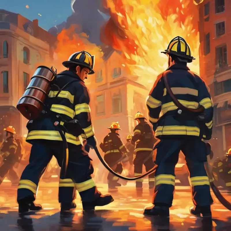 Celebration of the firefighters' bravery and the happy ending.