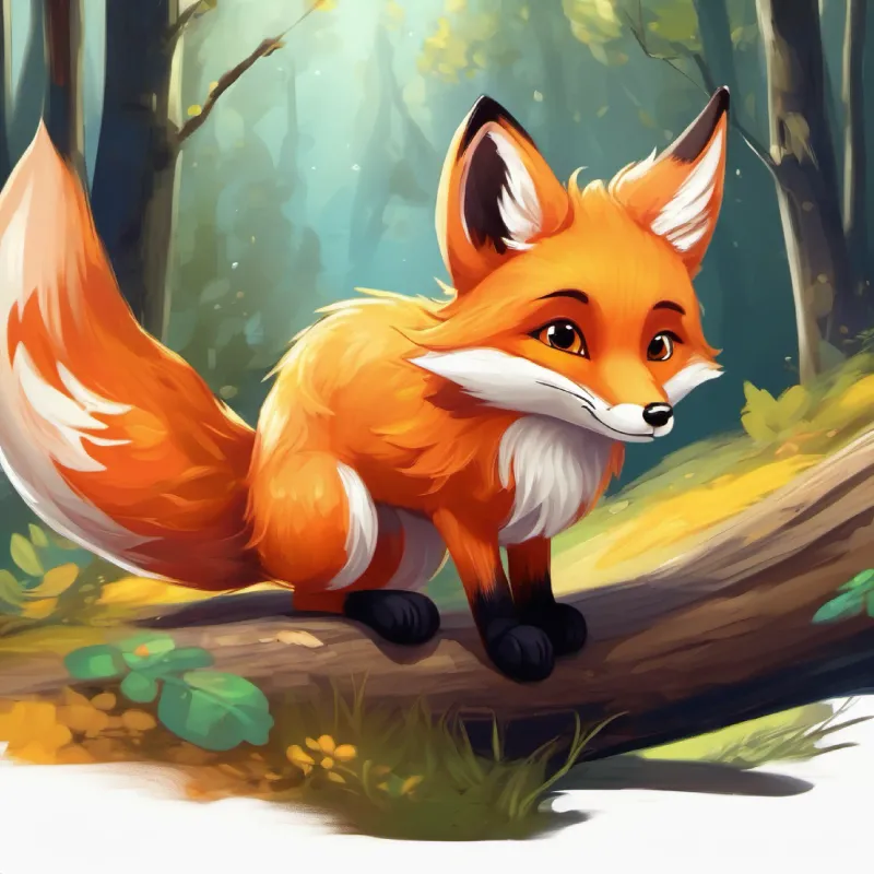 Introducing The playful little fox, orange fur, bright eyes, easily cries the fox in his forest home, he's easily upset.