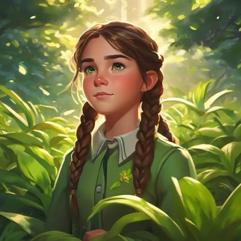 A major setback occurs as the storm destroys the garden, testing Lily: a determined girl with braided brown hair, bright green eyes, and a perpetual smile's determination.