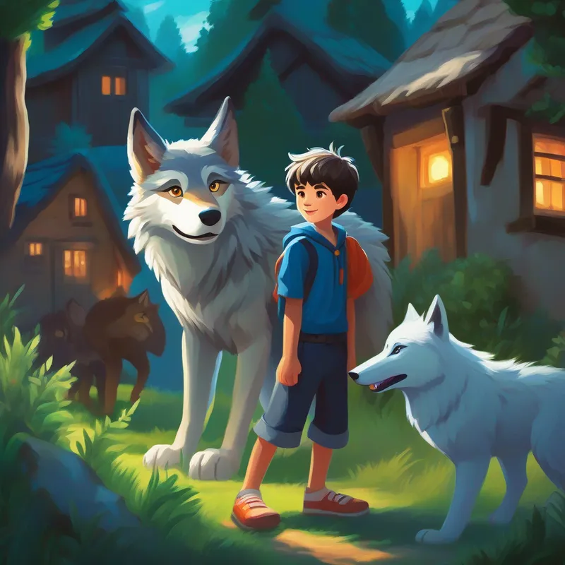 Jack - the boy with the ability to transform into a wolf, as a wolf, helping others and being admired by the village