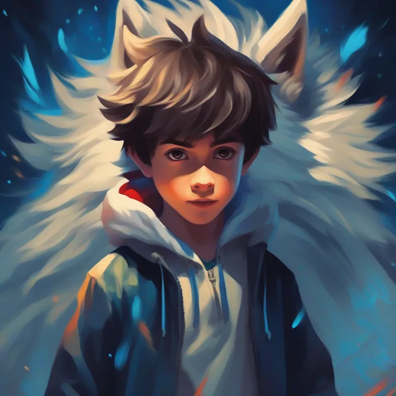 Jack - the boy with the ability to transform into a wolf, as a wolf, resisting the temptation to use his powers
