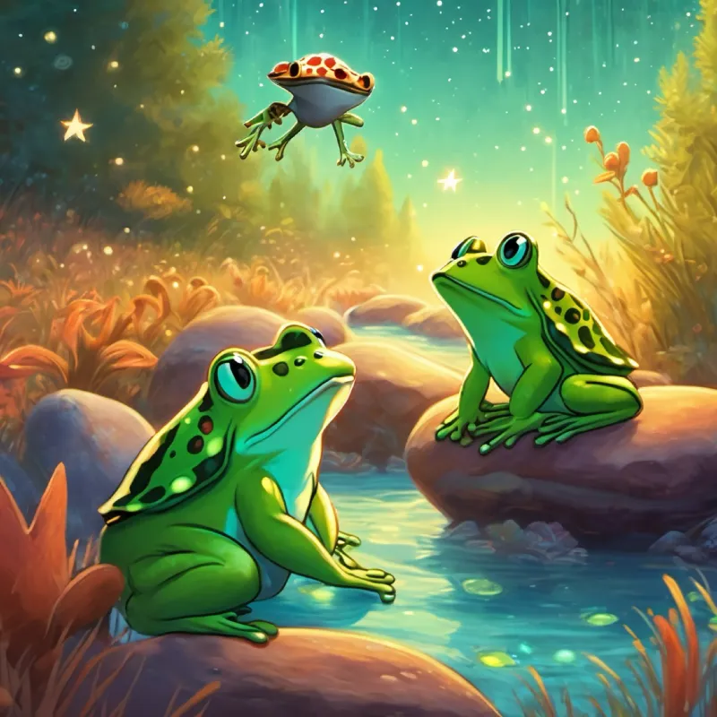 Felix gets help from the other frogs with star dust.
