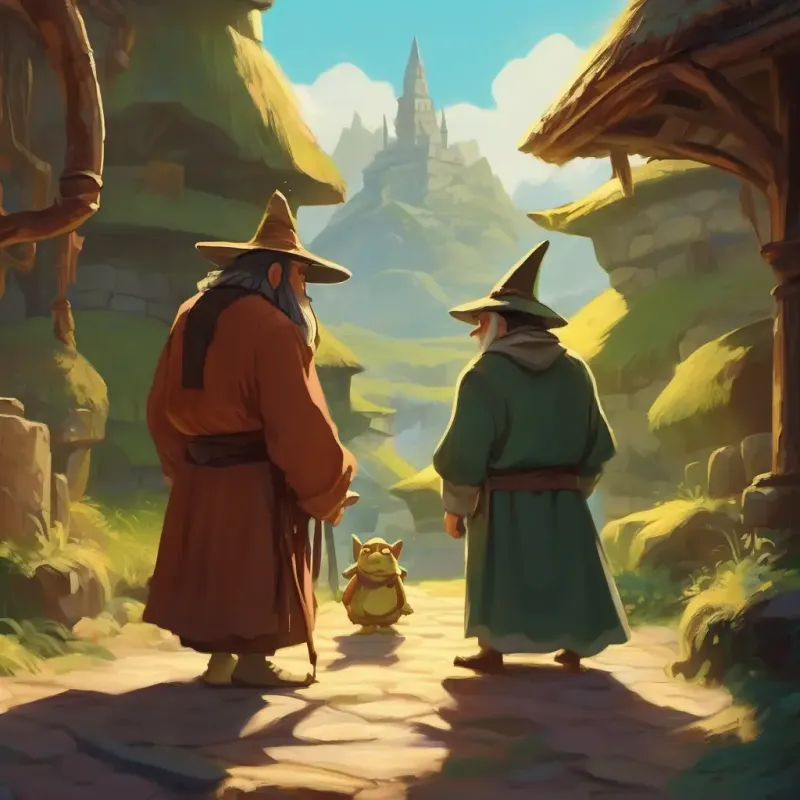 Old, kind eyes, long robes, pointy hat decides to help the ogre.