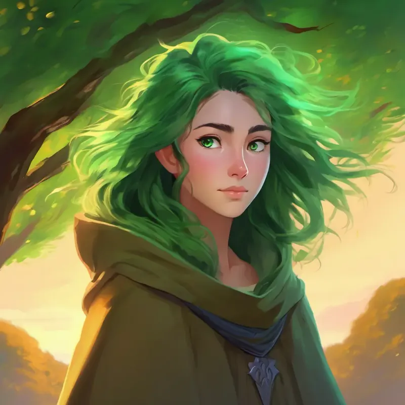 Dawn's arrival, Messy hair, green eyes, scar on forehead's gratitude, the cloak's deeper significance