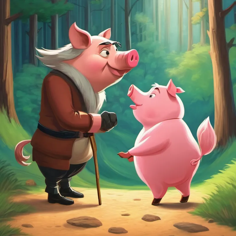 Pig refusing to let the wolf in