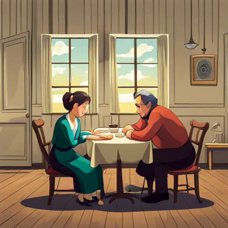 The table in a room with sleeping Lily and Max