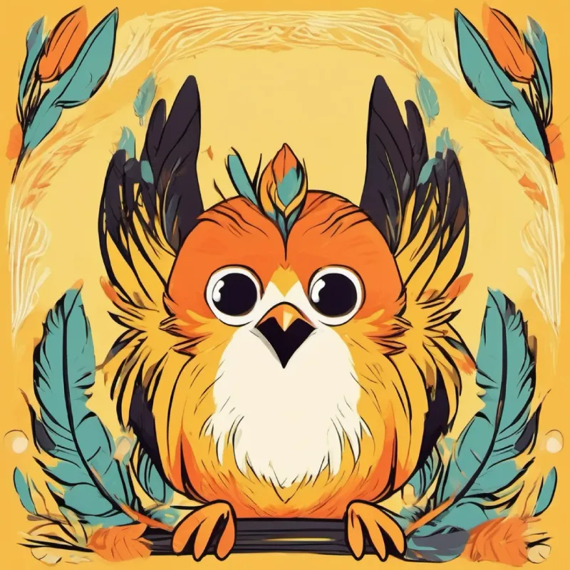 Yellow feathers, orange beak and feet, friendly dark eyes experiences the slide.