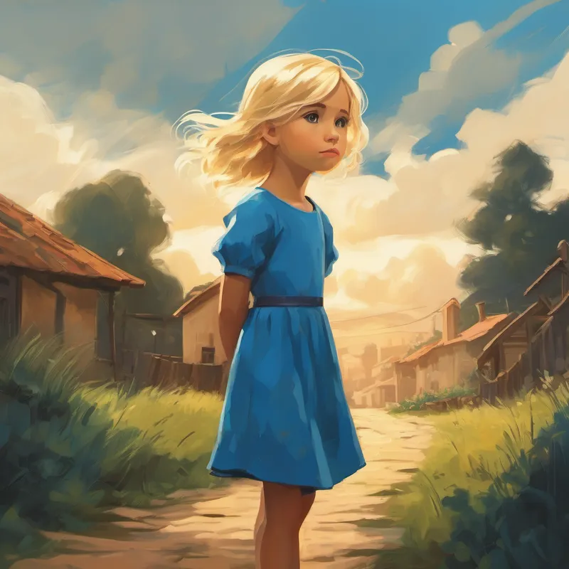 Kind, mistreated girl with blonde hair and blue dress's story inspires, helps others find courage