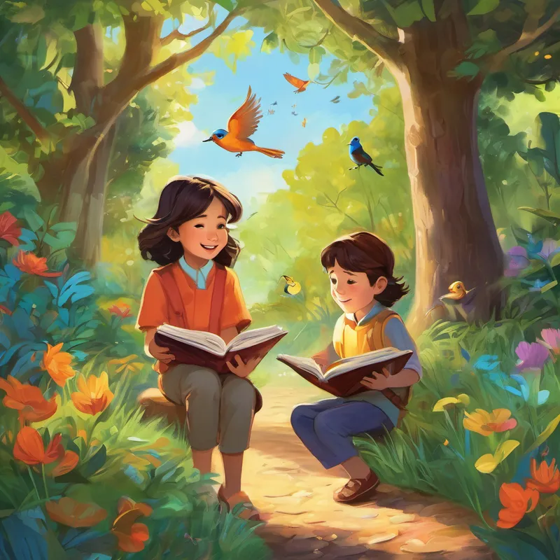 Excited and curious, the friends opened the book and were instantly transported to a whimsical world covered in vibrant colors. It was a place where all creatures, big and small, lived together in harmony. Leo, Lily, and Sam were amazed by the inclusivity and kindness they witnessed. As they walked along a path, they noticed a nest with three little birds chirping happily. The birds joined them on their journey, teaching them about the importance of phonics with their beautiful melodies. The friends listened attentively, repeating the sounds and discovering new words along the way.