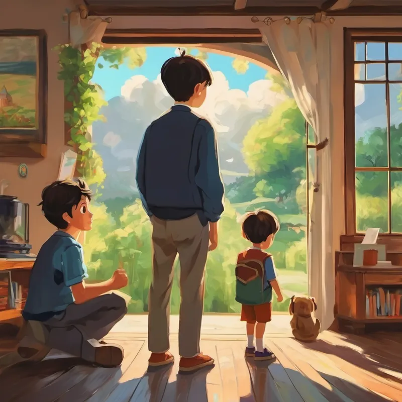 A boy not paying attention to his parents