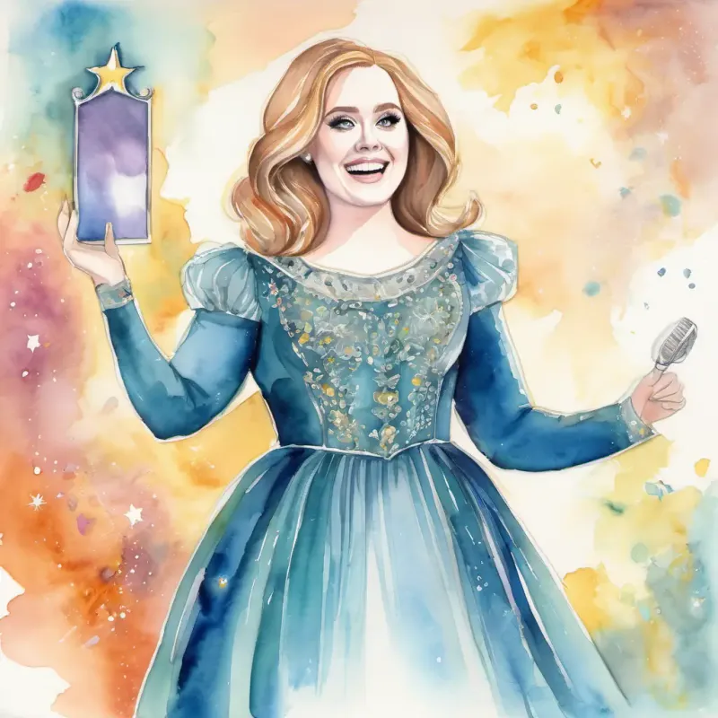 Adele is a kind-hearted girl with a magical mirror singing on stage and shining with confidence.