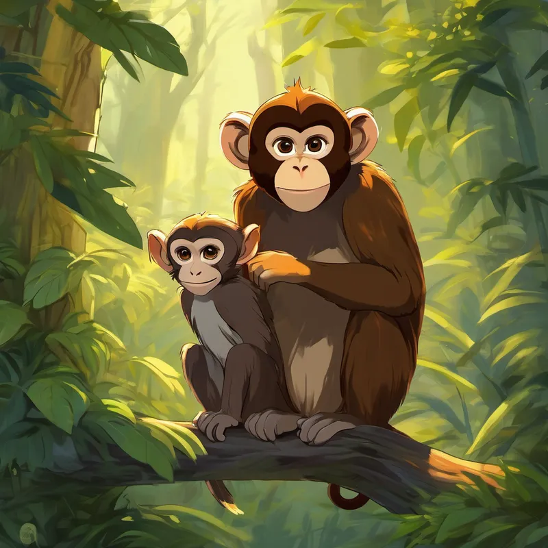 "Toby, fear not," whispered Oliver. "The monkeys are cunning, but love and courage are stronger. Together, we shall free your sister." Encouraged by Oliver's words, Toby summoned all his strength and charged forward, dodging the traps set by the mischievous monkeys. Oliver gracefully flew overhead, lending his owl instincts to help Toby navigate the treacherous path.