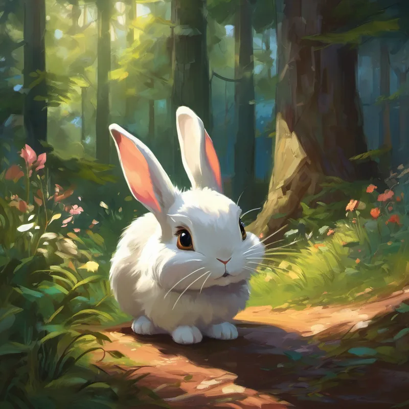 Seeing the young rabbit's earnestness, Oliver fluffed his feathers and smiled, his eyes gleaming with welcome. "Ah, little Rosie! What brings you to my humble abode today?" he asked in a voice as gentle as the wind. "Oh, kind Oliver," Rosie started, her soft voice quivering with anticipation, "I've always been told that dreams could come true in this magical forest. Is it true?"