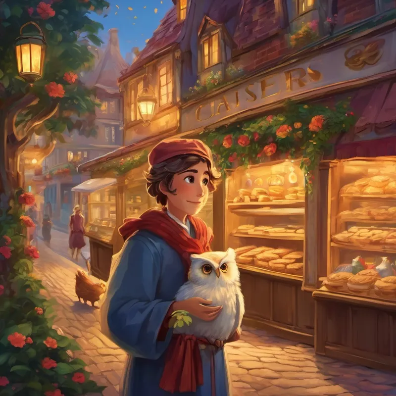 Oliver, his wise golden eyes gleaming with pride, hopped over to Rosie's bakery. "Ah, my dear Rosie, your dream has truly come to life! I am so proud of you," he exclaimed, his voice filled with warmth and happiness. Rosie beamed with joy, her heart filled with gratitude for the wisdom and guidance granted to her by the wise old owl. "Thank you, Oliver, for showing me the path towards my dream. I now know that with belief, determination, and the love of those around me, anything truly is possible."