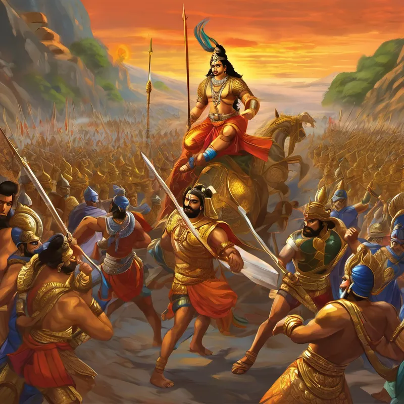 After the completion of their exile, the Pandavas returned to claim their rights as the true heirs to the throne of Bharat. The Kauravas, however, refused to give up the kingdom peacefully. A great battle ensued, which lasted for eighteen days and became known as the Mahabharat. The battlefield witnessed countless warriors, divine chariots, and mystical creatures. Both sides fought fiercely, but these were not just physical battles. It was a war between right and wrong, good and evil. The Pandavas fought for justice, while the Kauravas fought for selfishness and power.