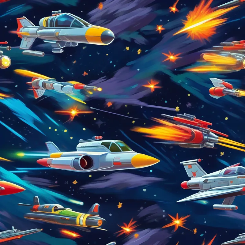 Flashes of starfighters and blaster fire