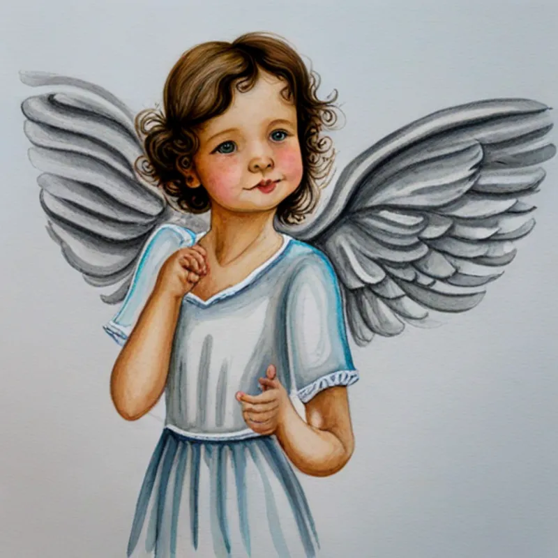 A pretty angel with silver shimmering wings, a pretty angel with silver shimmering wings