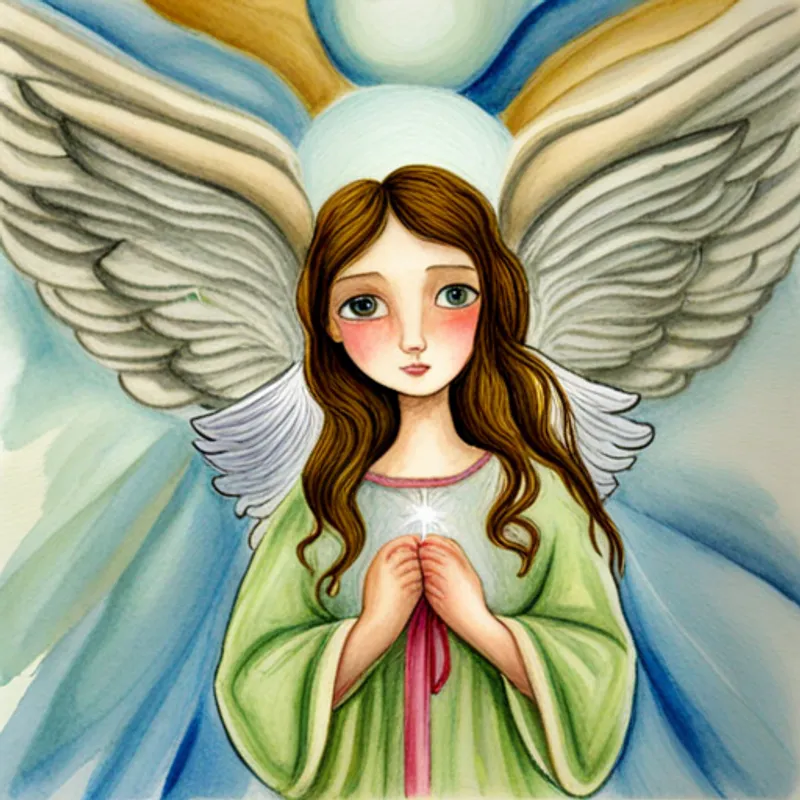 A pretty angel with silver shimmering wings being celebrated by the village for her kindness