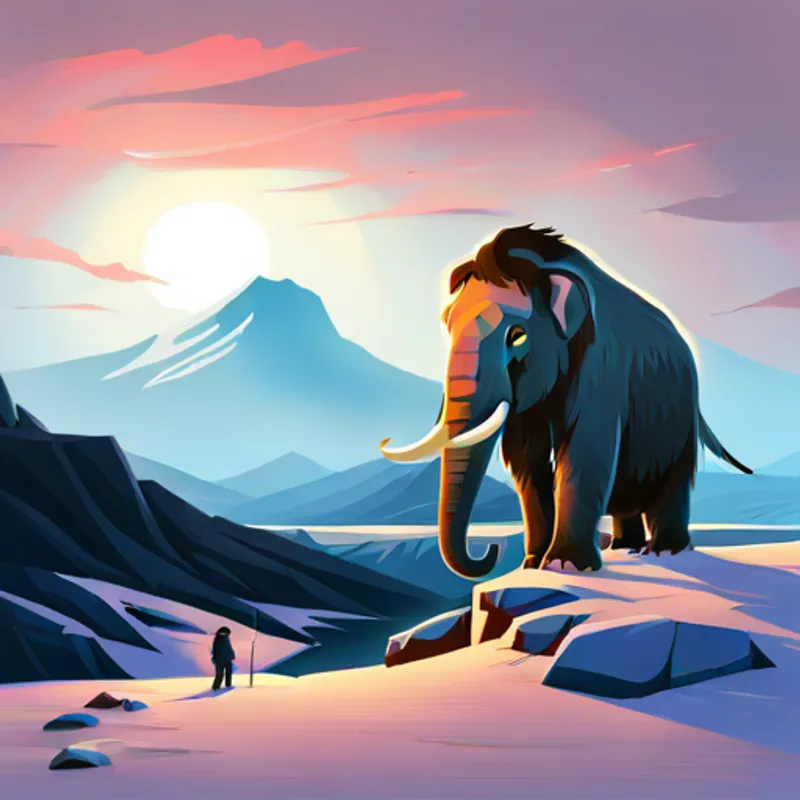 Joaquim observing a woolly mammoth
