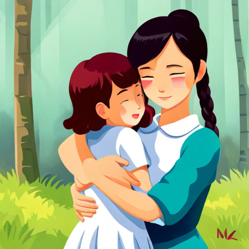 Lily hugging Twinkle and saying thank you