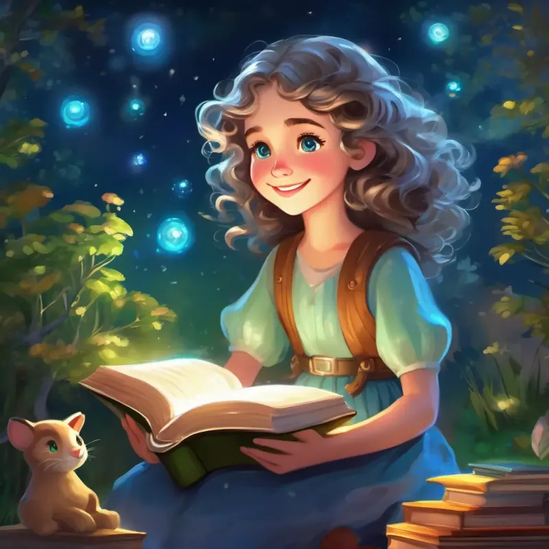 The book magically transports Cheerful girl with curly brown hair and bright blue eyes and Warm-hearted grandmother with silver hair and twinkling green eyes into an enchanting world.