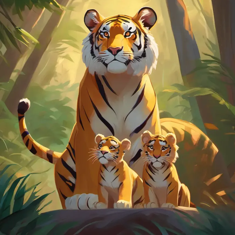 Tiger's rally, unrest among animals, brave lioness cub