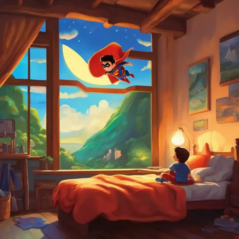 Sam wakes up, feeling inspired by his dream and the adventures with the superheroes
