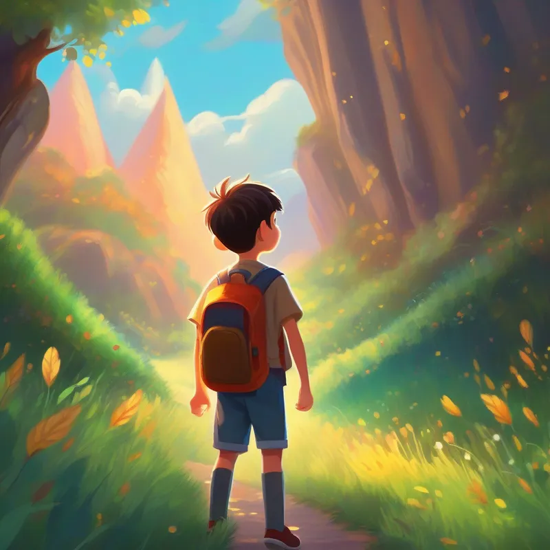 Curious and adventurous boy with a spark of excitement. lives happily after becoming the boy who listened attentively.