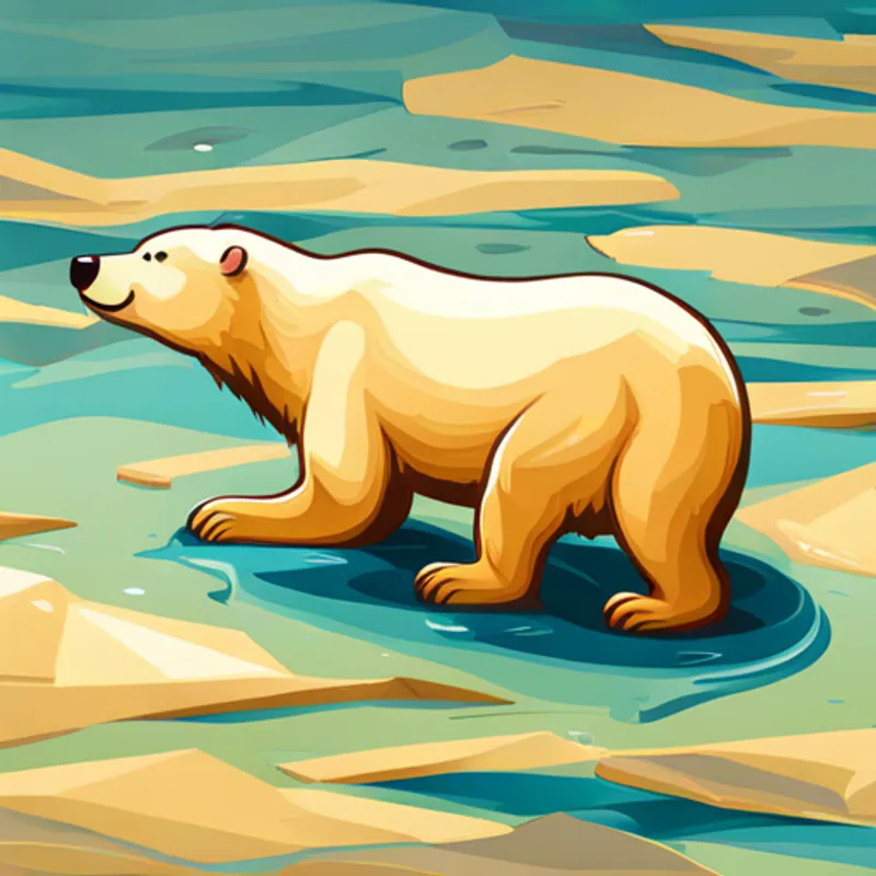 Max the polar bear swimming in icy waters