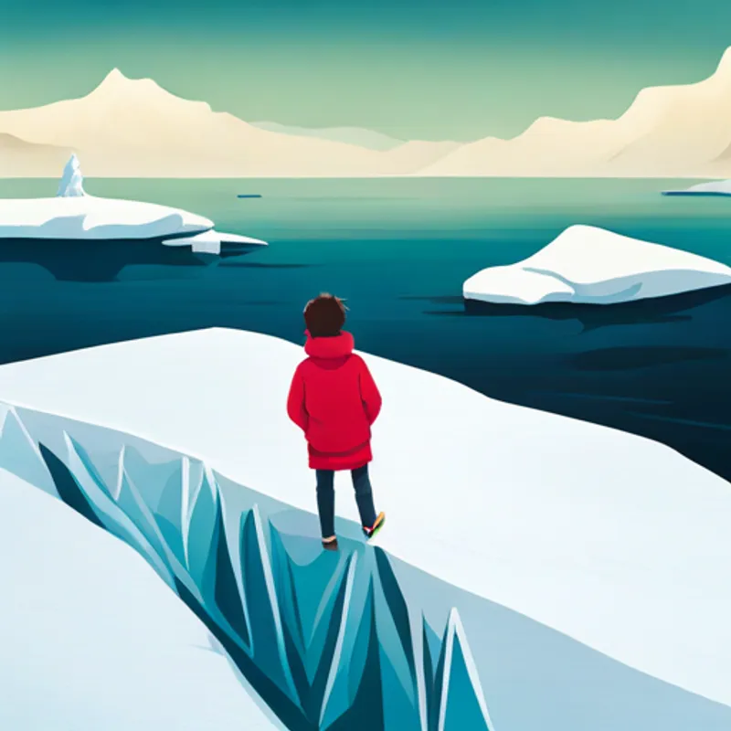 Max perched on top of an iceberg, watching seals