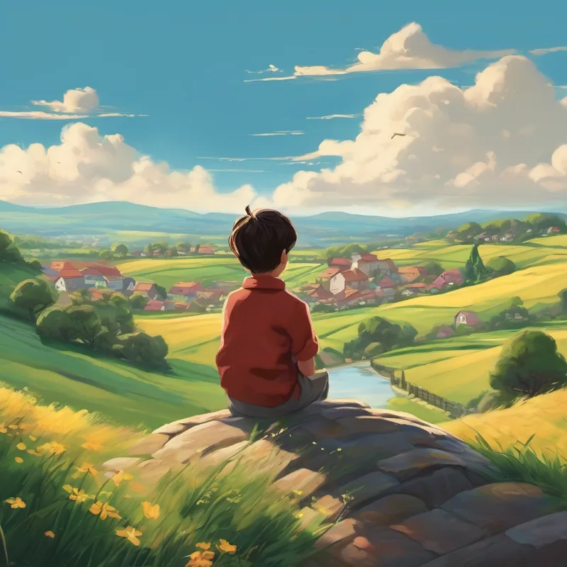 Once upon a time, in a small town nestled in the rolling hills, there lived a young boy named Ken. Ken was a gentle-hearted child with a special ability to feel the emotions that hid behind everyone's smiles. Although he was only 8 years old, he possessed a deep wisdom and an understanding of the world that not many his age did. In these last two to three days, a wave of gentleness had swept over the town, a gentle breeze that found its way into the hearts of all its inhabitants. Ken, being sensitive to the changing winds of emotions, felt this gentle breeze of serenity within himself too.