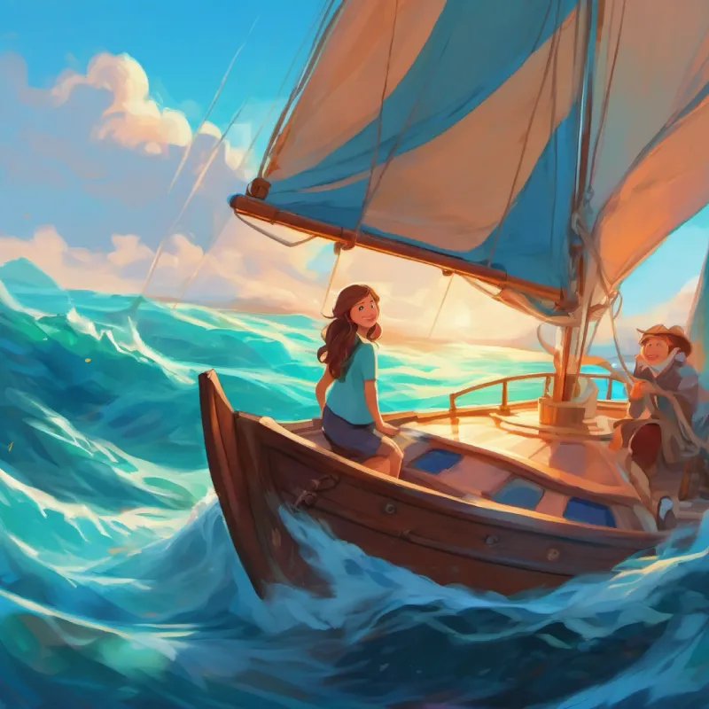 Sailing the Peppermint Sea, Brave, kind girl with bright blue eyes and joyful smile learns about her parents' enduring love.