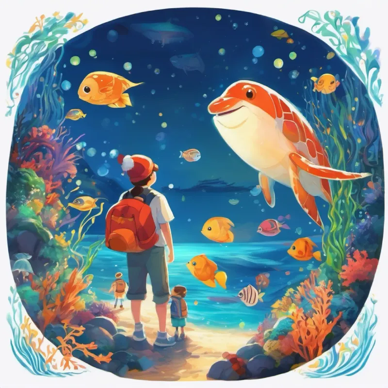 A happy end with sea creatures appreciating friendship.